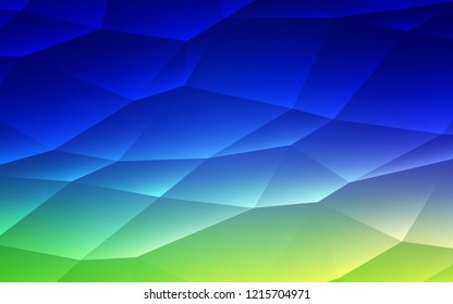 Light Blue, Green vector cover in polygonal style. Decorative design in abstract style with triangles. Pattern can be used for websites.