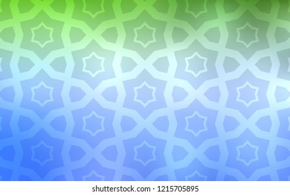 Light Blue, Green vector cover with small and big stars. Stars on blurred abstract background with gradient. Pattern for new year ad, booklets.
