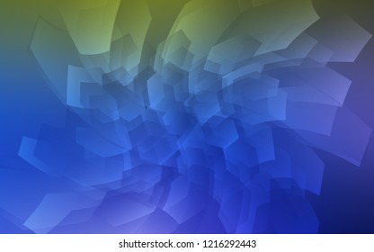 Light Blue, Green vector cover with set of hexagons. Glitter abstract illustration in hexagonal style. Pattern can for your ad, booklets.