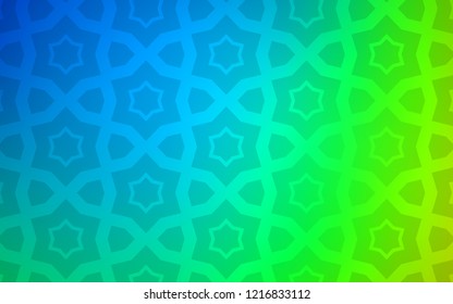 Light Blue, Green vector cover with small and big stars. Stars on blurred abstract background with gradient. Pattern for websites, landing pages.
