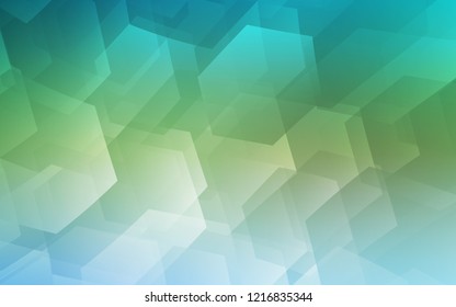 Light Blue, Green vector cover with set of hexagons. Illustration with set of colorful hexagons. Beautiful design for your business advert.