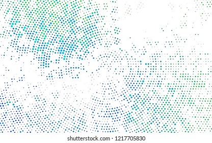 Light Blue, Green vector cover with spots. Glitter abstract illustration with blurred drops of rain. Design for posters, banners.