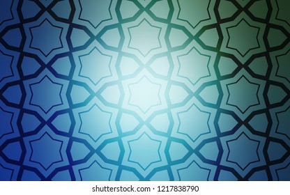 Light Blue, Green vector cover with small and big stars. Glitter abstract illustration with colored stars. Best design for your ad, poster, banner.