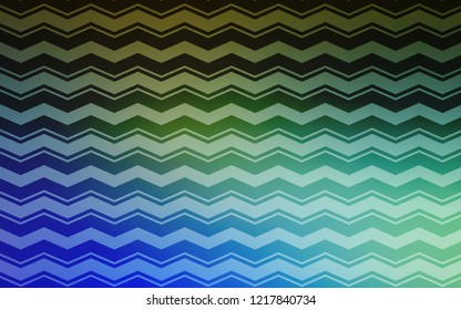 Light Blue, Green vector cover with stright stripes. Colorful shining illustration with lines on abstract template. Best design for your ad, poster, banner.