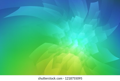 Light Blue, Green vector cover with set of hexagons. White background with colorful hexagons. Pattern for texture of wallpapers.