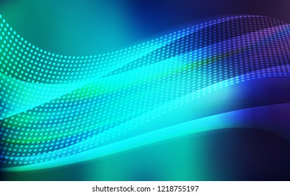 Light Blue, Green vector cover with spots, lines. Abstract illustration with colorful discs and triangles. Pattern for design of window blinds, curtains.