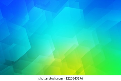 Light Blue, Green vector cover with set of hexagons. Design in abstract style with hexagons. Pattern can for your ad, booklets.