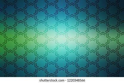 Light Blue, Green vector cover with stright stripes. Lines on blurred abstract background with gradient. Best design for your ad, poster, banner.