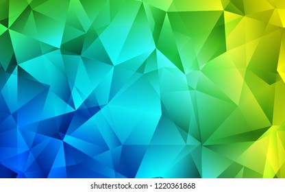 Light Blue, Green vector cover in polygonal style. Decorative design in abstract style with triangles. Pattern can be used for websites.