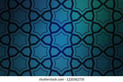 Light Blue, Green vector cover with small and big stars. Glitter abstract illustration with colored stars. Template for sell phone backgrounds.