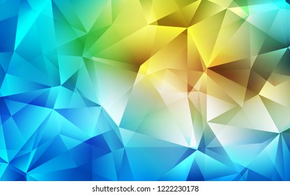 Light Blue, Green vector cover in polygonal style. Glitter abstract illustration with triangular shapes. Best design for your ad, poster, banner.