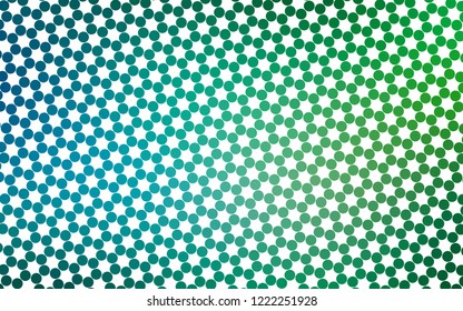 Light Blue, Green vector cover with spots. Blurred bubbles on abstract background with colorful gradient. Design for posters, banners.