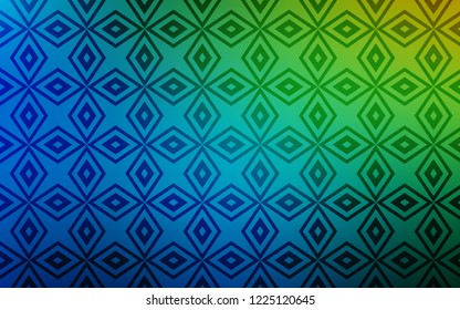 Light Blue, Green vector cover in polygonal style. Rectangles on abstract background with colorful gradient. Pattern can be used for websites.