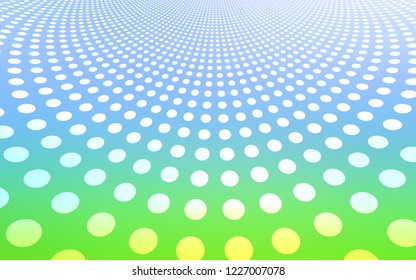 Light Blue, Green vector cover with spots. Blurred bubbles on abstract background with colorful gradient. Pattern can be used as texture of wallpapers.