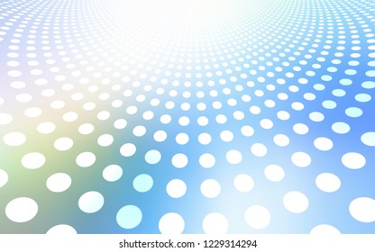 Light Blue, Green vector cover with spots. Beautiful colored illustration with blurred circles in nature style. Pattern can be used for ads, leaflets.