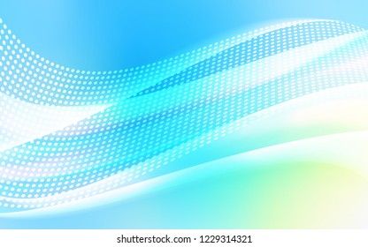 Light Blue, Green vector cover with spots, lines. Abstract illustration with colorful discs and triangles. Pattern for design of window blinds, curtains.