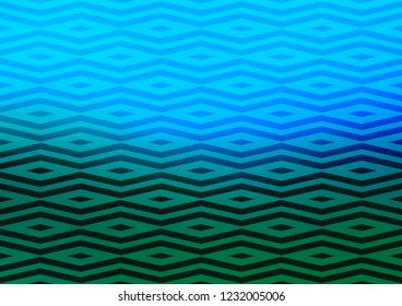 Light Blue, Green vector cover in polygonal style. Illustration with set of colorful triangles. Pattern can be used for websites.