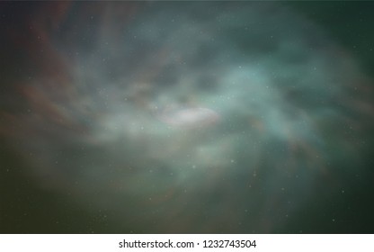 Light Blue, Green vector cover with astronomical stars. Shining colored illustration with bright astronomical stars. Smart design for your business advert.