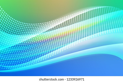 Light Blue, Green vector cover with spots, lines. Illustration with set of colorful abstract circles and lines. Pattern for design of window blinds, curtains.