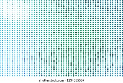 Light Blue, Green vector cover with spots. Glitter abstract illustration with blurred drops of rain. Pattern for ads, booklets.