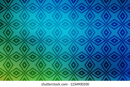 Light Blue, Green vector cover in polygonal style. Abstract gradient illustration with rectangles. The template can be used as a background.
