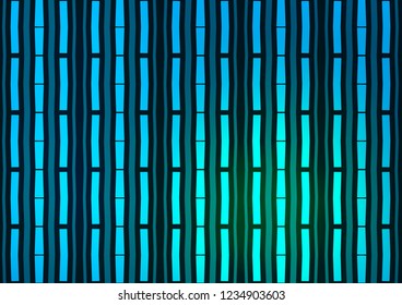 Light Blue, Green vector cover with long lines. Modern geometrical abstract illustration with staves. The pattern can be used for websites.