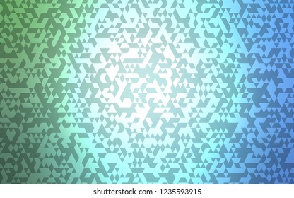 Light Blue, Green vector cover in polygonal style. Abstract gradient illustration with triangles. The template can be used as a background.