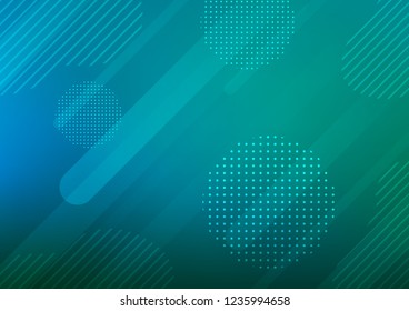 Light Blue, Green vector cover with rounded stripes, dots. Capsules on blurred abstract background with gradient dots. Smart design for your business advert.