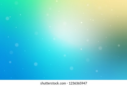 Light Blue, Green vector cover with spots. Blurred bubbles on abstract background with colorful gradient. New design for ad, poster, banner of your website.