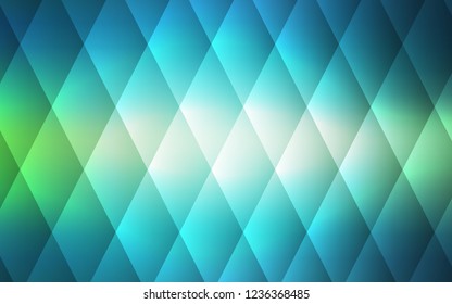 Light Blue, Green vector cover in polygonal style. Rectangles on abstract background with colorful gradient. Pattern for commercials.