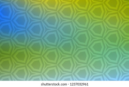 Light Blue, Green vector cover with set of hexagons. Blur background with colorful hexagons. Pattern for landing pages.