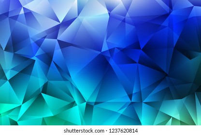 Light Blue, Green vector cover in polygonal style. Triangles on abstract background with colorful gradient. Best design for your ad, poster, banner.