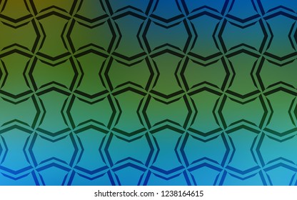 Light Blue, Green vector cover with stright stripes. Shining colored illustration with sharp stripes. The pattern for ad, booklets, leaflets.