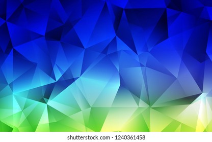 Light Blue, Green vector cover in polygonal style. Modern abstract illustration with colorful triangles. Pattern for commercials.