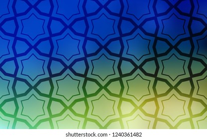 Light Blue, Green vector cover with small and big stars. Blurred decorative design in simple style with stars. Pattern for websites, landing pages.