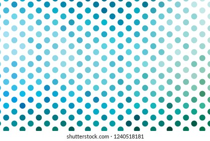 Light Blue, Green vector cover with spots. Beautiful colored illustration with blurred circles in nature style. Design for business adverts.