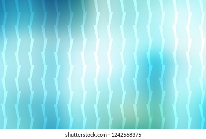 Light Blue, Green vector cover with stright stripes. Glitter abstract illustration with colored sticks. Smart design for your business advert.
