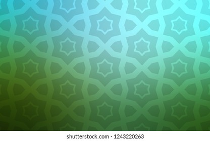 Light Blue, Green vector cover with small and big stars. Shining colored illustration with stars. Smart design for your business advert.