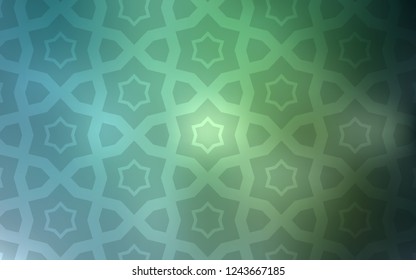 Light Blue, Green vector cover with small and big stars. Blurred decorative design in simple style with stars. Template for sell phone backgrounds.