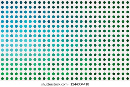 Light Blue, Green vector cover with spots. Beautiful colored illustration with blurred circles in nature style. Pattern for ads, booklets.