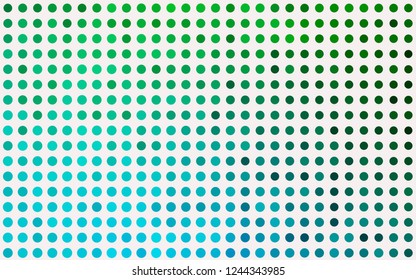 Light Blue, Green vector cover with spots. Blurred decorative design in abstract style with bubbles. Template for your brand book.