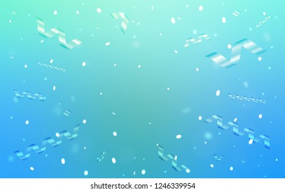 Light Blue, Green vector cover with happy holiday ribbons. Beautiful colored illustration with ribbon in celebration style. The pattern can be used for birthday gifts, congratulations.