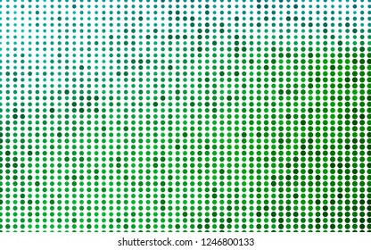 Light Blue, Green vector cover with spots. Glitter abstract illustration with blurred drops of rain. Template for your brand book.