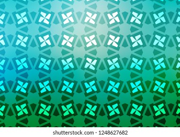 Light Blue, Green vector cover in triangles, cubes. Abstract illustration with colorful lines, cubes. Pattern for busines ad, booklets, leaflets