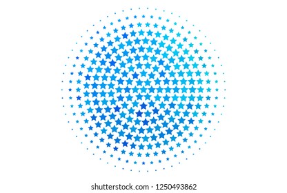 Light Blue, Green vector cover with small and big stars. Shining colored illustration with stars. Best design for your ad, poster, banner.