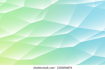Light Blue, Green vector cover in polygonal style. Abstract gradient illustration with triangles. Pattern for commercials.