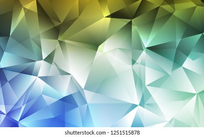 Light Blue, Green vector cover in polygonal style. Beautiful illustration with triangles in nature style. Smart design for your business advert.