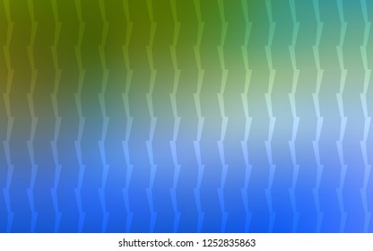 Light Blue, Green vector cover with stright stripes. Lines on blurred abstract background with gradient. Smart design for your business advert.