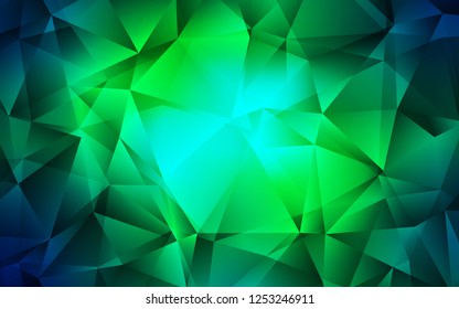 Light Blue, Green vector cover in polygonal style. Beautiful illustration with triangles in nature style. The template can be used as a background.
