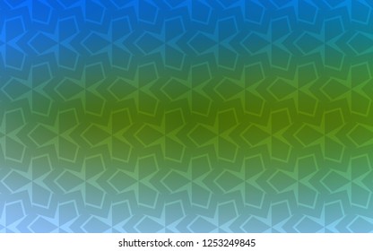 Light Blue, Green vector cover in polygonal style. Beautiful illustration with rectangles and squares. Pattern can be used for websites.